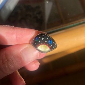 Inlaid stars, sun and planets ring